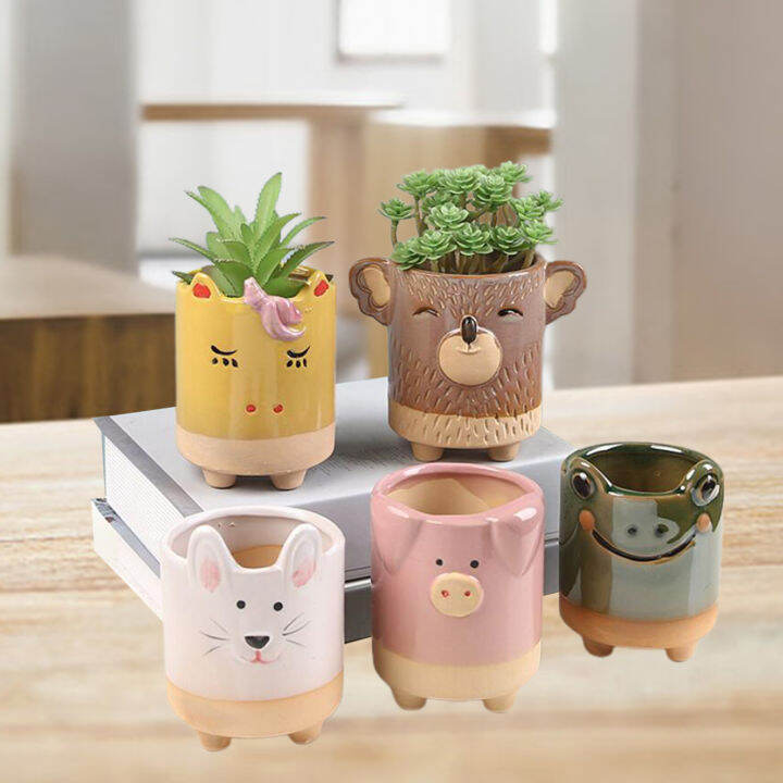 Blesiya Creative Ceramic Flower Pot Plant Pot Animal Shaped Planters Pots 5pcs Frog Pig | Lazada Blesiya Creative Ceramic Flower Pot Plant Pot Animal Shaped Planters Pots 5pcs Frog Pig | Lazada