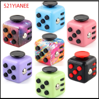 521YIANEE แบบพกพา บรรเทาความวิตกกังวล Magic Cube ของเล่นต่อต้านความเครียด Fidget Cube ออทิสติก ลูกเต๋าบีบอัด