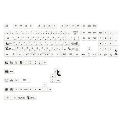 138 Keys PBT ข้อความเหมือนกับย้อมย่อย MDA รายละเอียดดวงจันทร์ตำนานภาษาอังกฤษ/ญี่ปุ่นปุ่มกดชุดสำหรับเชอร์รี่ MX สวิทช์แป้นพิมพ์กล