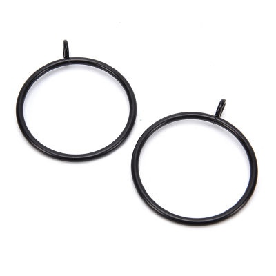 Rayua 10pcs แหวนม่านโลหะสีดำแขวนแหวนสำหรับผ้าม่านและแท่ง5ขนาด
