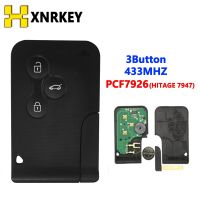 Xnrkey 3บนกุญแจรถยนต์รีโมทสำหรับ Renault Ii Grand เมกาเนะที่สวยงาม2003-2008 433Mhz ชิป Pcf7947 Id46บัตรศิลปะ