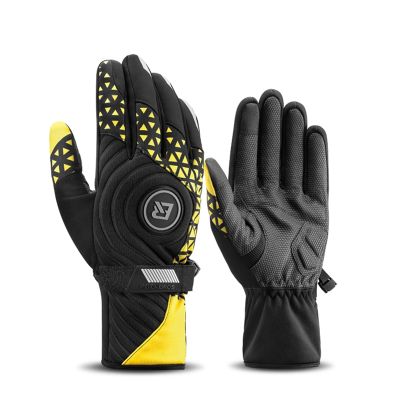 ROCKBROS 1Pair Winter Glove Windproof Cycling Gloves Touch Screen Keep Warm Bicycle Gloves ,S