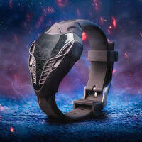 LF นาฬิกาทหารดิจิทัล LED,นาฬิกาข้อมือครอปสำหรับผู้ชายมีไฟสีซิลิโคนทรงสามเหลี่ยมหน้าปัดงูสายรัดแขน