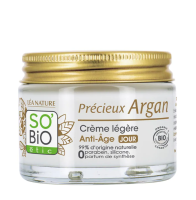 SoBio Precious Argan Light Anti-Aging Day Cream 50 ml.ครีมอาร์แกนออแกนิค นำเข้าจากฝรั่งเศส สูตรไลท์ เนื้อครีมบางเบา