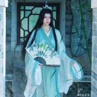 Chinese Anime Novel The Scum Villain Self Shen Qingqiu Cosplay Unisex Hanfu Dress Women Anime Halloween Costume Chinese Fan Wig