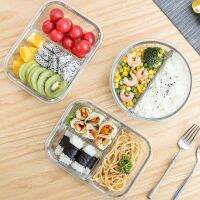 Glass Lunch Box for Office Kids Student Meal Prep Containers Microwave Bento Box with Compartment Food Eco Leakproof Storage