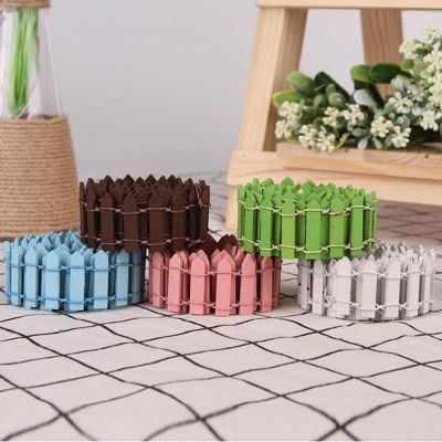 100x5cm Miniature Small Wood Fencing DIY Fairy Garden Micro Dollhouse Gates Decor Ornament White/Coffee/Pink/Blue Colors