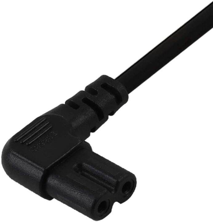 TV Power Cord,12FT/3.65Meter Double Angled (LType Angle) IEC 320 C7 to