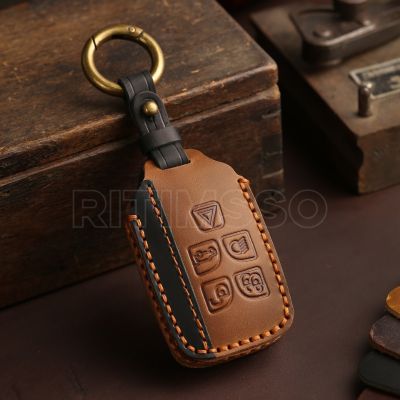5 Buttons Leather Remote Car Key Shell Case  Cover For Land Rover LR4 For Range Rover Sport Evoque For Jaguar XJ XJL XF