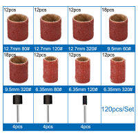 CMCP Sanding Bands Set 120pcs Grit 80 Sanding Bit with 14 38 12 Mandrel Sanding Drum Abrasive Polishing Tool