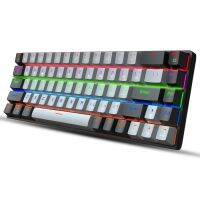 (ในสต็อก) คีย์บอร์ดสำหรับเล่นเกม RGB Luminous Blue Red Switch Backlit Type-C 68Key แบบมีสายสำหรับคีย์บอร์ดคอมพิวเตอร์60 Dropshipping **