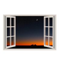 Idream ภาพจิตรกรรมฝาผนังผนังพิมพ์รูปลอกภาพจิตรกรรมฝาผนังเปิดพื้นที่ด้วย Windows Night Wallpaper
