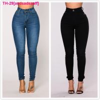 asdsadsaaff Calça Jeans Slim de Cintura Alta Feminina Lápis ลำลอง ยืด ยกสะโพก Nova Moda Primavera Navio da Gota 2022 S-2XL