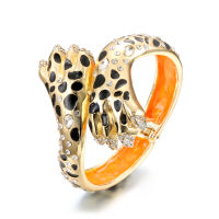 Leopard Panther Bangle Women celet Femme Enamel Animal Crystal Party Gift Gold zalete Mujer Indian Jewelry Kpop Fashion