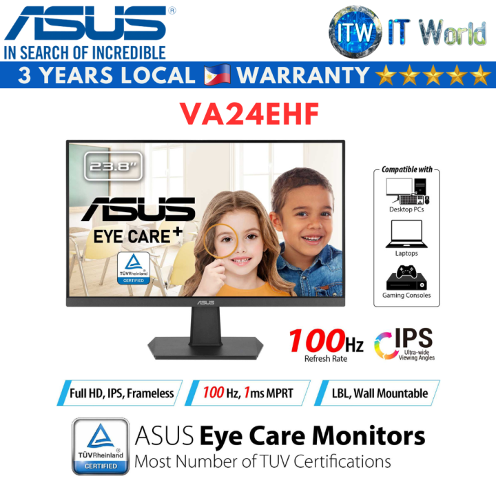 Asus VA24EHF - 24" (1920 X 1080 FHD) / 100Hz / IPS / 1ms MPRT / Flicker ...