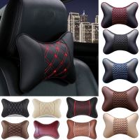 Car Neck Pillows Both Side Pu Leather 1pcs Pack Headrest For Head Pain Relief Filled Fiber Universal Car Pillow