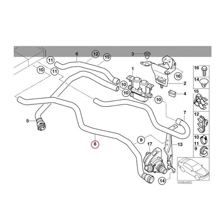 heater-core-to-expansion-tank-hose-auxiliary-water-tank-connecting-pipe-64218380127-for-bmw-x5-e53-3-0i-2001-2002-2003-2004-2005-2006