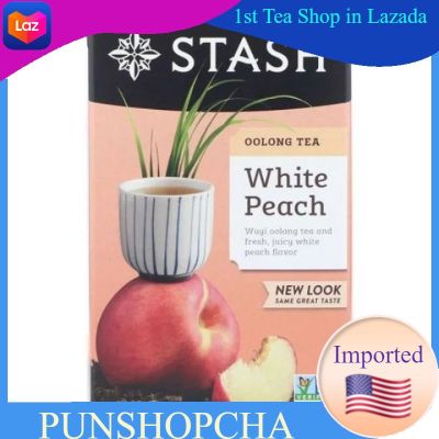 Stash Tea, Oolong Tea, White Peach, 18 Tea Bags,ชาพีช​ ชาอู่หลง