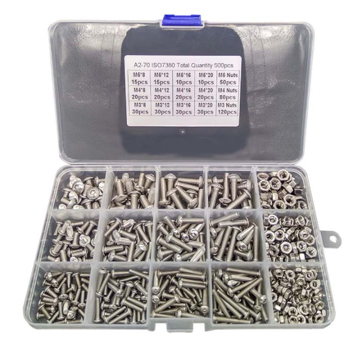 500pcslot-m3-m4-m5-stainless-steel-304-hexagon-socket-head-cap-socket-screw-bicycle-hex-bolt-nut-screws-set-assortment-kit-2020
