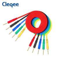 Cleqee ปลั๊ก Pvc ทองแดงชุบทองคู่สำหรับทดสอบตะกั่ว5สี500V/5a อุปกรณ์ไฟฟ้ามัลติมิเตอร์2มม.