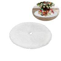 Snowy สีขาว Faux Fur Xmas Plush ฤดูหนาวสำหรับปีใหม่ปาร์ตี้ Holiday Home Yard ทนทานต้นคริสต์มาสกระโปรง Cover