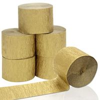 12 Rolls Gold Crepe Paper Streamers for Birthday Party Wedding Festival Party Decorations