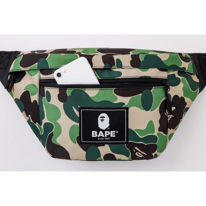 b-ape-2021-กระเป๋าคาดเอวลายพรางสีเขียว