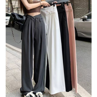 April Sunny🌻2023 กางเกงฤดูร้อนผู้หญิงลำลองกางเกงทรงหลวมสำหรับทำงานกางเกงแฟชั่นเกาหลี