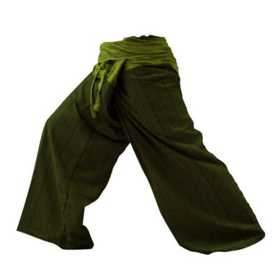 Drak Green and Green สวมใส่สบาย เท่ กางเกงเลผ้าฝ้าย ทูโทน 2 สี เขียวมะลิ เขียวเข็ม