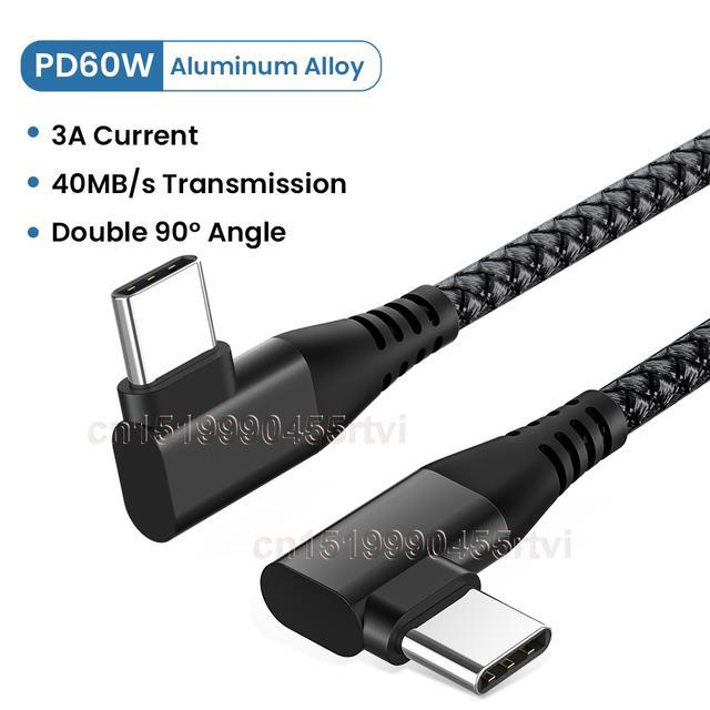 a-lovable-usb-type-c-ถึง-type-c-elbow-cable60wdegree-quick-chargerphonecharging-cord-forpros10-s20