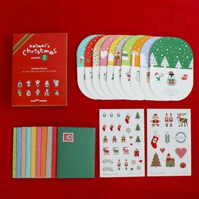 LHXMAS STORE 10pcs 3D Pop Up Handmade Christmas Card Happy New Year Greeting Card C166