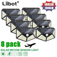 180 Solar LED Light Outdoor Solar Light 3 Modes Solar Lamp with Motion Sensor Light Waterproof Sunlight Steet Lamp for Garden