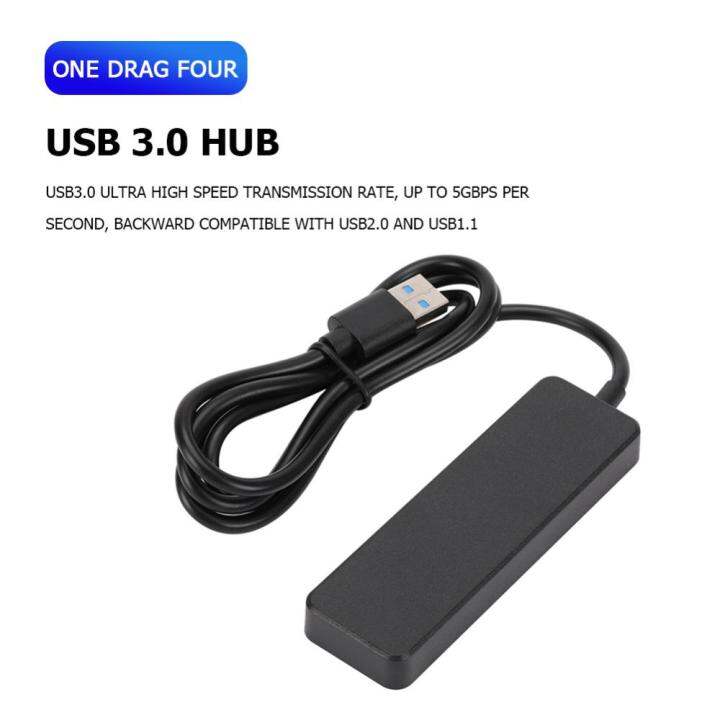 ฮับแบบพกพา-usb-3-0แท่นวางมือถือปลั๊กแอนด์เพลย์-usb-3-0ฮับ4พอร์ต-extender-ความเร็วสูงสำหรับอะแดปเตอร์คอมพิวเตอร์แล็ปท๊อปเดสก์ท็อปพีซี