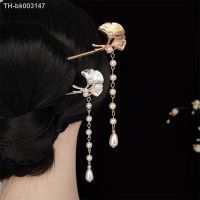 ▣ Retro Tassel Pearl Pendant Hairpin for Women U-shaped Hairpin Ancient Style Headdress Japanese Simple Metal Hair Accessories