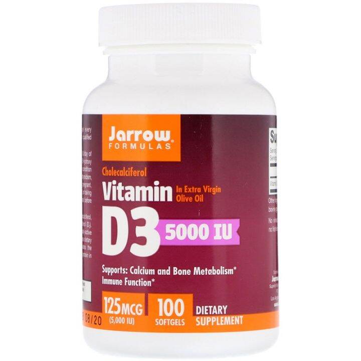 Spot American Jarrow Vitamin D3 Bone Health 5000IU 100 Capsules Lazada