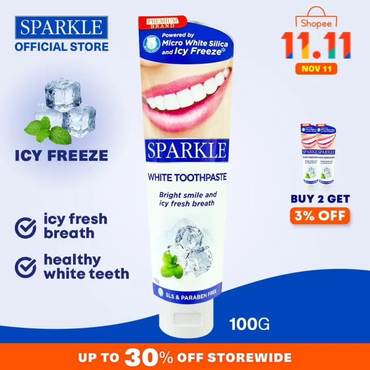 hot SPARKLE Healthy Whitening Toothpaste Icy Freeze Flavor 100g | Lazada PH
