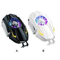 ┋♘ Mobile Phone Cooling Fan with RGB Light Radiator 3 Gears Adjustable Universal Powerful Cool Game Playing Heat Sink White