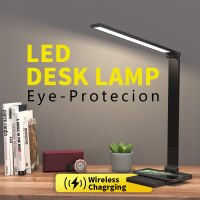 LED Table Lamp Wireless Charging Desk Lamp Light Night Dimming Eye Protect Lights Foldable Rotatable Touch Switch Table Lamps