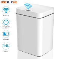 Smart Trash Can Bathroom Garbage Can with Motion Sensor Lid14L No Touch Kitchen Trashcanfor BedroomRVToiletLaundryOffice