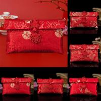 Chinese New Year Red Envelope Fill In Cash Chinese Red Embroidery Red Fabric Tradition Envelope Envelope Wedding Hongbao Personalized R2O4