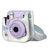 +【； For Fujifilm Instax Mini 11 Camera Accessory Artist Oil Paint PU Leather Instant Camera Shoulder Bag Protector Cover Case