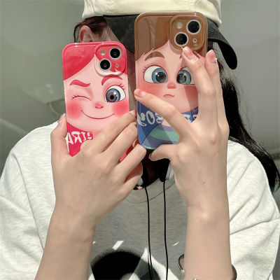 เคส Emoji ใบหน้าขนาดใหญ่สำหรับ iPhone14Promax การ์ตูนตลกคู่ Avatar กรณีโทรศัพท์สำหรับ iPhone12ProMax เคสโทรศัพท์สาวผมแดงน่ารักสำหรับ iPhone13 เคสโทรศัพท์บลูบอยสำหรับ iPhone11