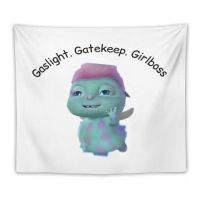 【CW】◘  Meme Tapestry Beliefs Happiness Gaslight Gatekeep Girlboss Wall Hanging for Bedroom Room College Dorm  ation