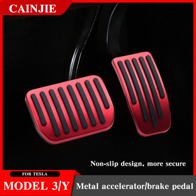 2021 Model Y Car Foot Pedal Pads Covers For Tesla Model 3 2022 Accessories Aluminum Alloy Accelerator ke Rest Pedal