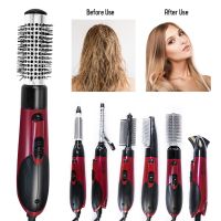 ♘▧ Hair Dryer Volumizer Hair Straightener Brush 800W Blow Dryer Hot Air Brush Curling Wand Concentrator Nozzle Comb Hairdryer