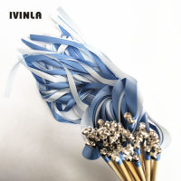 Newest 502010pcslot blue wedding ribbnon wands for wedding decoration