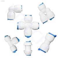 ♗ RO Water Hose Connection Straight Elbow Tee Cross 1/4 3/8 Coupling Plastic Quick Pipe Fitting Reverse Osmosis Connector