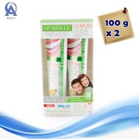 Sparkle Double White Toothpaste Lemon Soda 100g x 2 Tubes Toothpaste . สปาร์คเคิล ดับเบิ้ลไวท์ ยาสีฟันสูตรเลมอนโซดา 100 กรัม แพ็คคู่ ยาสีฟัน