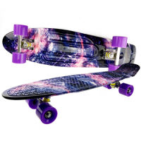 Jusenda 22inch Skateboard Longboard Mini Cruiser Penny Board Complete Retro Printed Skate Board Four-wheels Children Scooter