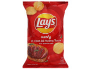 Snack khoai tây vị thăn bò nướng Texas Lay s Wavy gói 90g